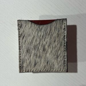 Stick On Card Wallet for Phone or Boots Speckled Cowhide Black Gray